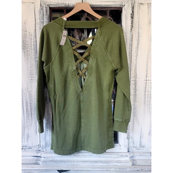 NWT Anthropologie Daily Practice Green Cutout Tunic - XS - Picture 7 of 7